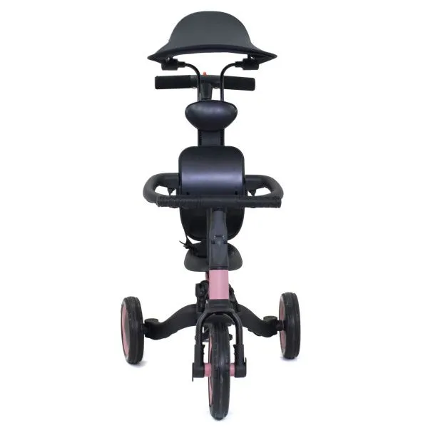 Детский беговел-велосипед 8в1 с крышей и ручкой, розовый - TR008C-PINK