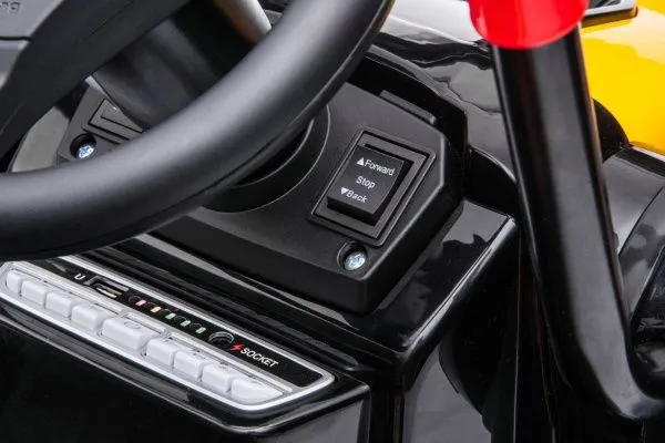 Детский электромобиль трактор с ковшом и пультом управления (желтый, 2WD, EVA) - HL389-LUX-YELLOW