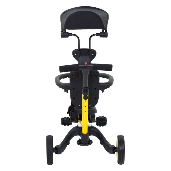 Детский беговел-велосипед 8в1 с крышей и ручкой, желтый - TR008C-YELLOW