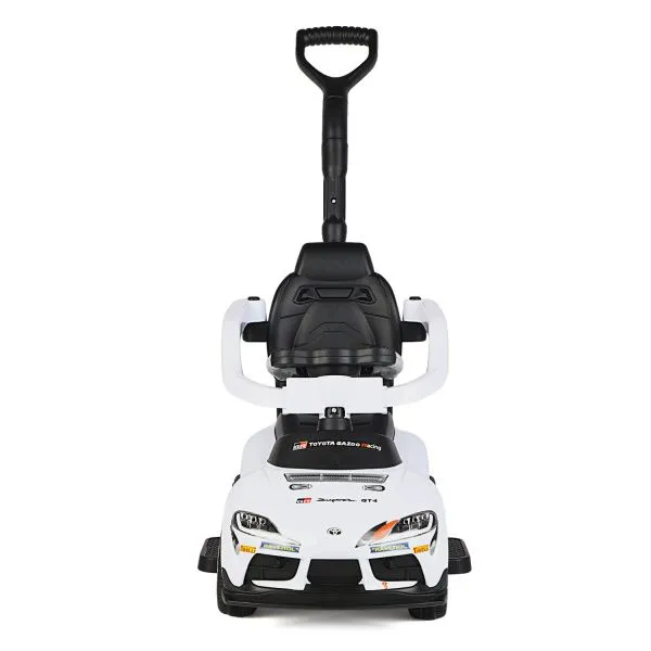 Электромобиль каталка 3in1 Toyota GR SUPRA GT4 (6V, EVA, ручка, пульт) - SMT-519B-WHITE