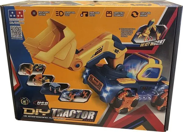 Радиоуправляемый экскаватор ZhengGuang 3in1 DIY (ковш, захват, отвал) - UD2206D