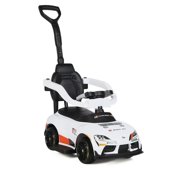 Электромобиль каталка 3in1 Toyota GR SUPRA GT4 (6V, EVA, ручка, пульт) - SMT-519B-WHITE