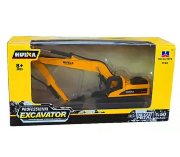 Металлический гусеничный экскаватор HuiNa Toys 1:50 - HN1722-YELLOW