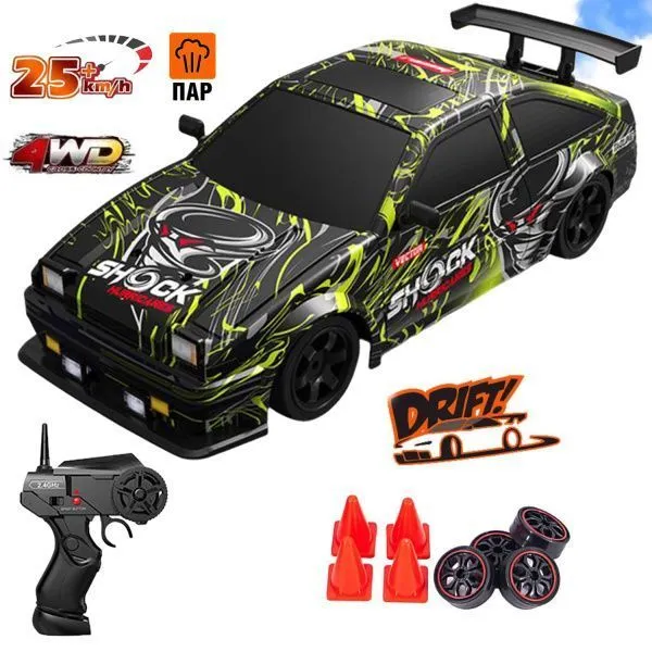 Радиоуправляемая машина для дрифта HB Toyota AE86 (4WD, свет, пар, акб, 1:16) - SC16A16