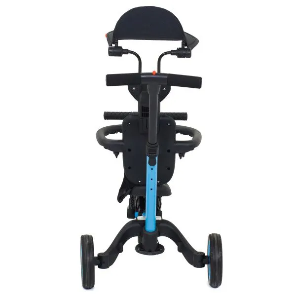 Детский беговел-велосипед 8в1 с крышей и ручкой, синий - TR008C-BLUE