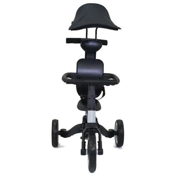 Детский беговел-велосипед 8в1 с крышей и ручкой, серый - TR008C-GREY