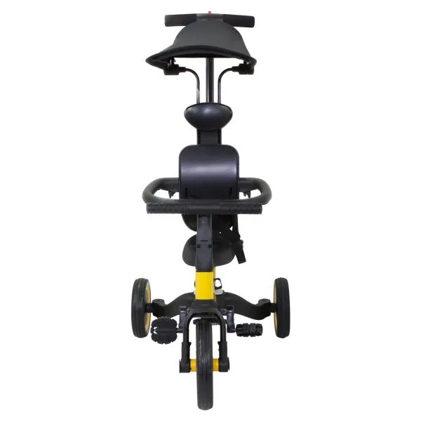 Детский беговел-велосипед 8в1 с крышей и ручкой, желтый - TR008C-YELLOW