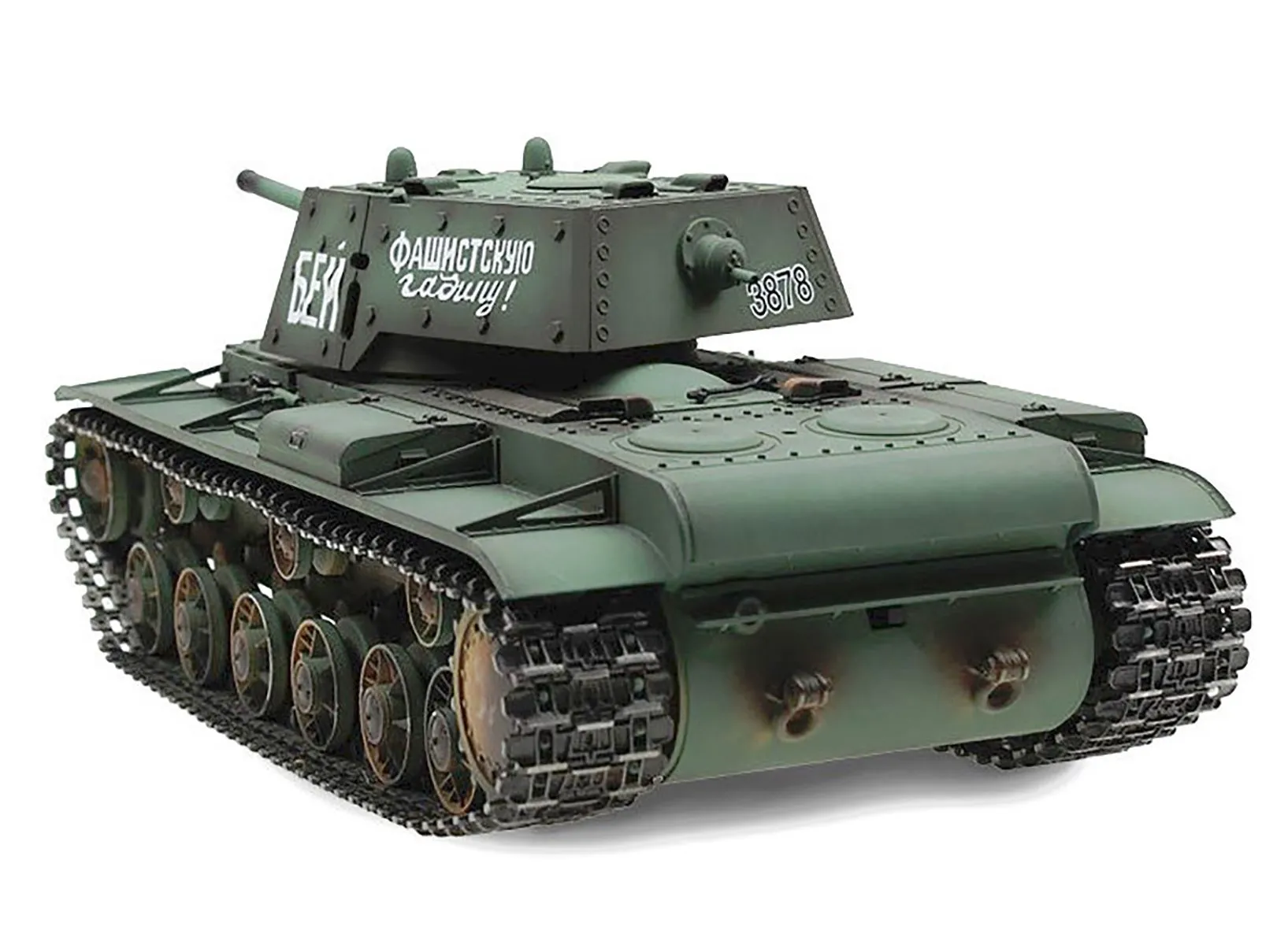 Радиоуправляемый танк Taigen КВ-1 СССР 1:16 (зеленый, звук, дым V3) - TG3878-B-V3