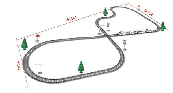 Железная дорога, скоростной поезд, дорожные знаки, длина полотна 457 см - BSQ-2183