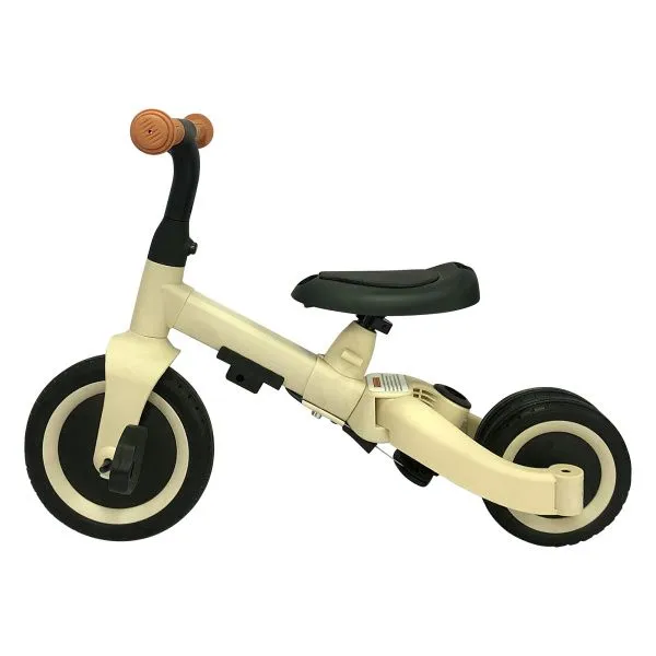 Детский беговел-велосипед 8в1 с крышей и ручкой, бежевый - TR010-BEIGE