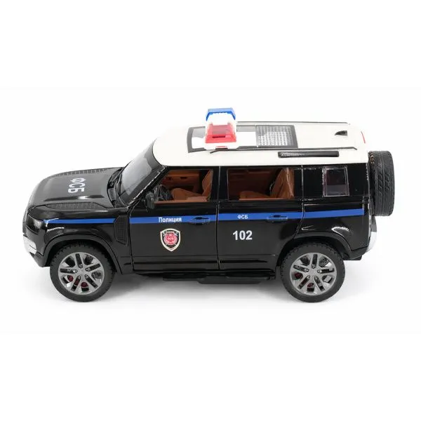 Радиоуправляемая металлическая полицейская машина Land Rover Defender 1:22 - HCL-3610-BLACK