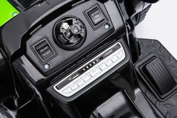 Детский электромобиль трактор с ковшом и пультом управления (зеленый, 2WD, EVA) - HL389-LUX-GREEN