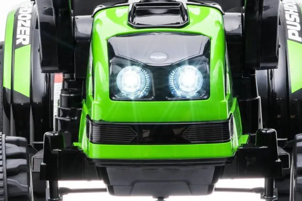 Детский электромобиль трактор с ковшом и пультом управления (зеленый, 2WD, EVA) - HL389-LUX-GREEN