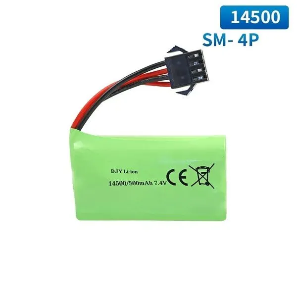 Аккумулятор Li-Ion 7.4V 500 mAh, разъем SM-4P / YP4 - DJY-14500-YP4