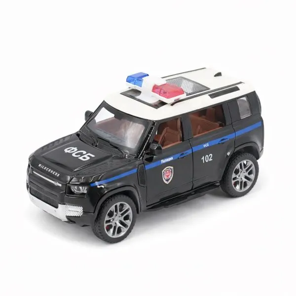 Радиоуправляемая металлическая полицейская машина Land Rover Defender 1:22 - HCL-3610-BLACK