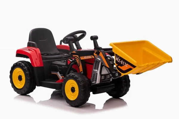 Детский электромобиль XMX трактор с ковшом (красный, EVA, пульт, 12V) - XMX611U-RED