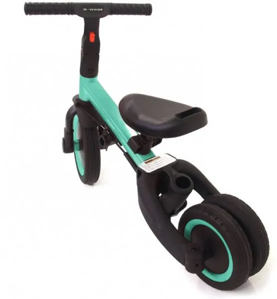 Детский беговел-велосипед 6в1 с родительской ручкой, зеленый - TR008-CYAN