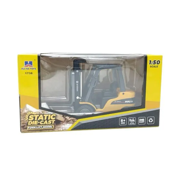 Металлический вилочный погрузчик HuiNa 1:50 - HN1738-YELLOW