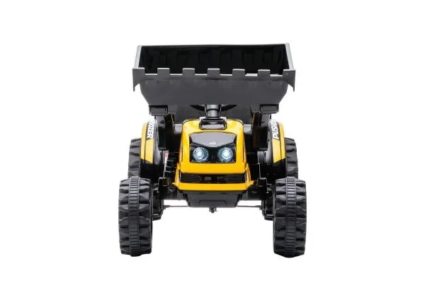 Детский электромобиль трактор с ковшом и пультом управления (желтый, 2WD, EVA) - HL389-LUX-YELLOW