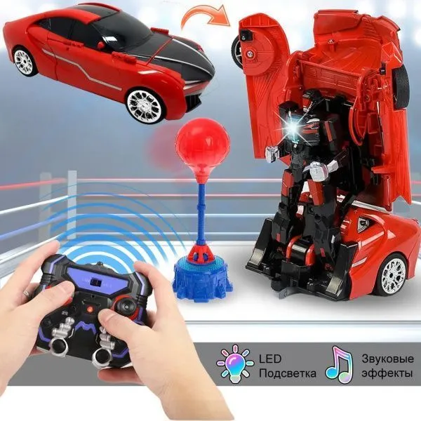 Радиоуправляемый робот-трансформер-боксер JiaQi (спортивная машина) - TT686-S