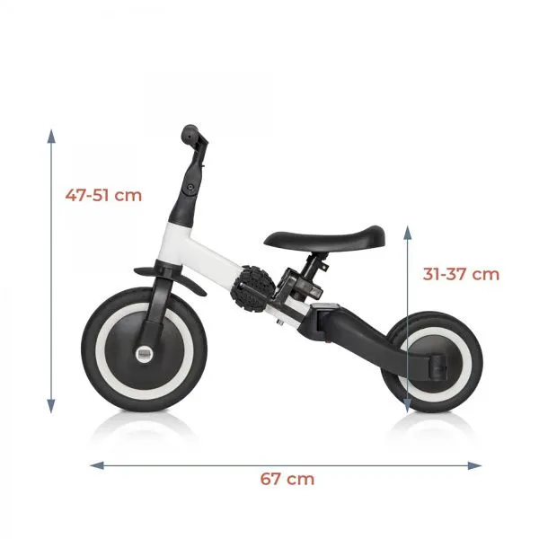 Детский беговел-велосипед 6в1 с родительской ручкой, белый - TR008-WHITE