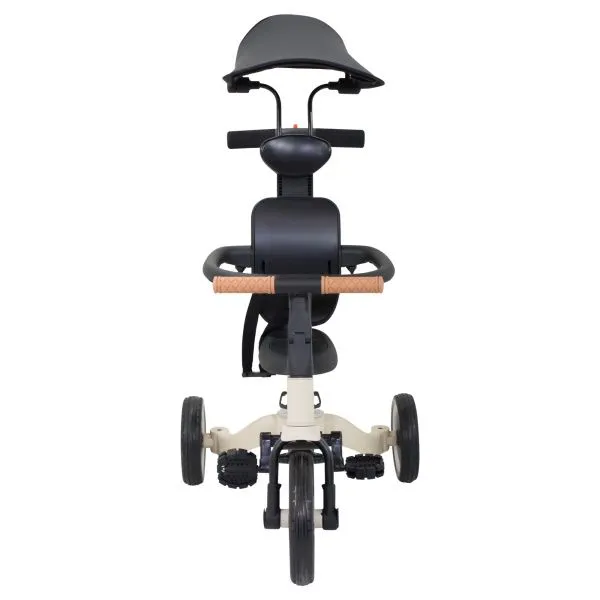 Детский беговел-велосипед 8в1 с крышей и ручкой, бежевый - TR008C-BEIGE