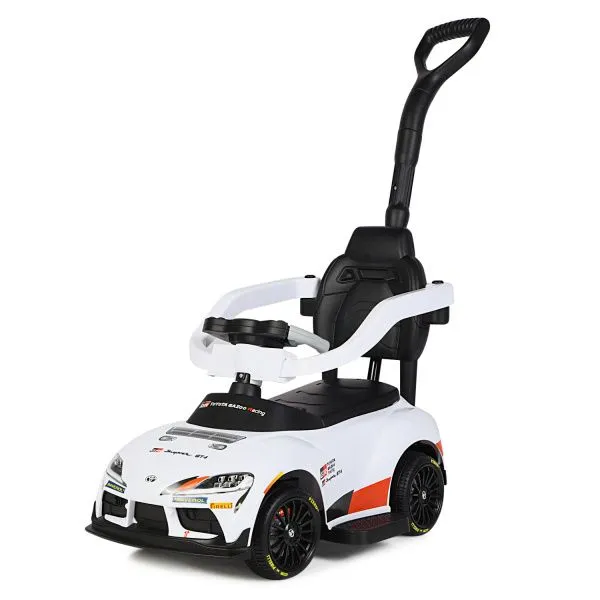 Электромобиль каталка 3in1 Toyota GR SUPRA GT4 (6V, EVA, ручка, пульт) - SMT-519B-WHITE