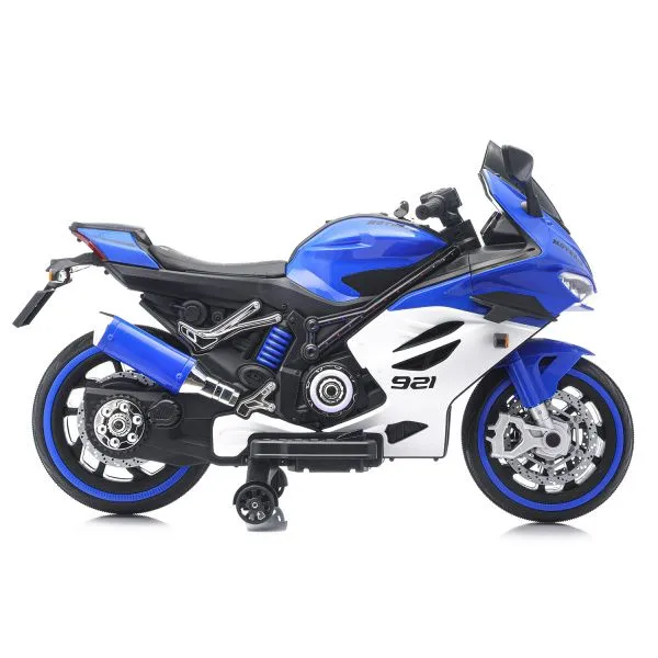 Детский электромотоцикл Ducati (12V, EVA, ручка газа, спидометр) - FT-921-BLUE-WHITE