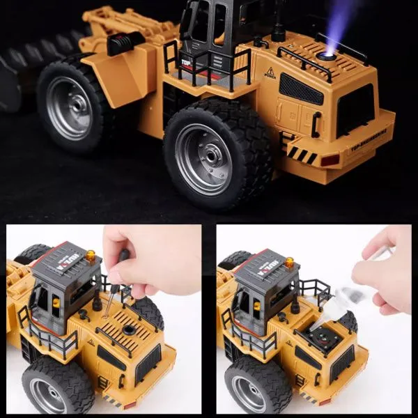 Радиоуправляемый погрузчик бульдозер с паром HUINA 1:18 - HN1532