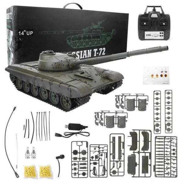 Радиоуправляемый танк Heng Long Т-72 V7.0 масштаб 1:16 RTR 2.4GHz - 3939-1 V7.0