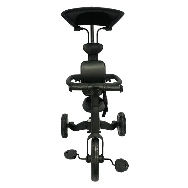 Детский беговел-велосипед 8в1 с крышей и ручкой, черный - TR010-BLACK