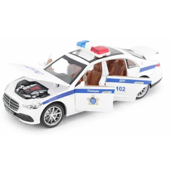 Радиоуправляемая металлическая полицейская машина Mercedes S600 1:22 - HCL-3613-WHITE