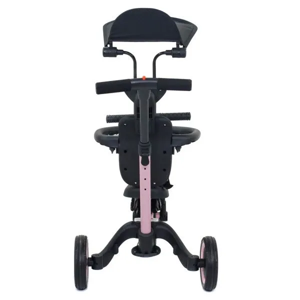 Детский беговел-велосипед 8в1 с крышей и ручкой, розовый - TR008C-PINK