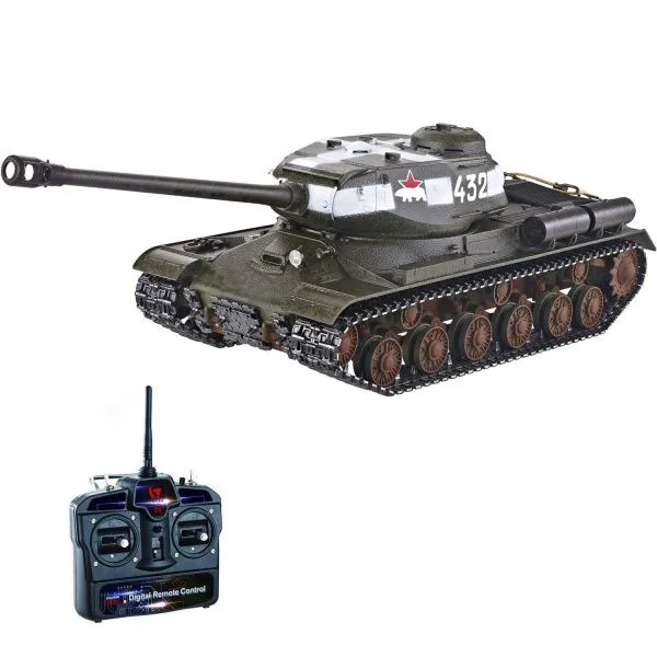Радиоуправляемый танк Taigen ИС-2 модель 1944 СССР 1:16 (зеленый, звук, дым V3) - AS3928-B-GREEN