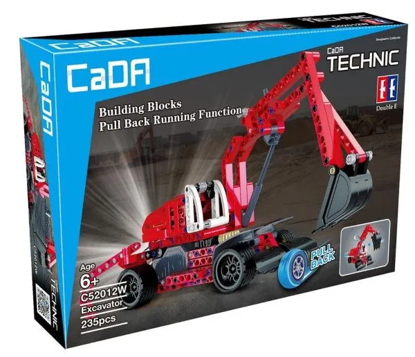 Конструктор Cada Technics экскаватор c инерционным механизмом, 235 деталей - C52012W