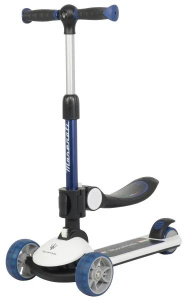 Трехколесный беговел-самокат Maserati с сиденьем - CLB-0140-WHITE