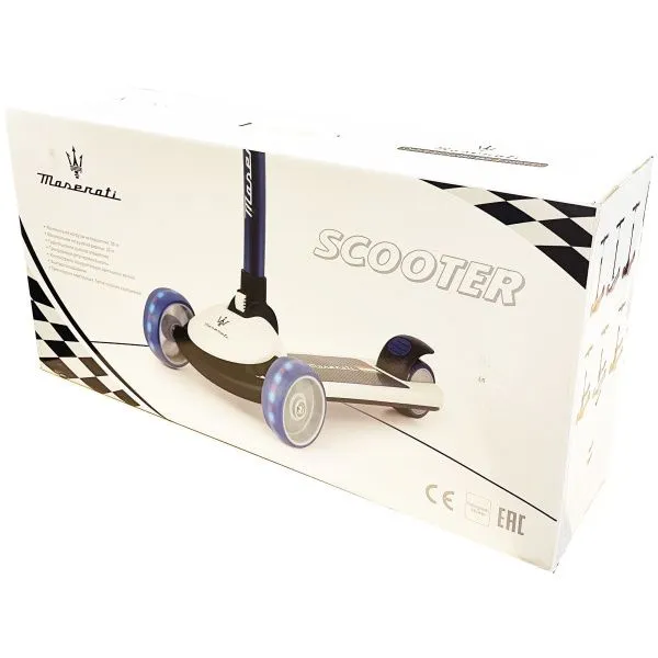 Трехколесный беговел-самокат Maserati с сиденьем - CLB-0140-BLACK