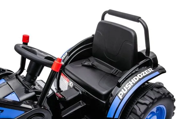 Детский электромобиль трактор с ковшом и пультом управления (синий, 2WD, EVA) - HL389-LUX-BLUE