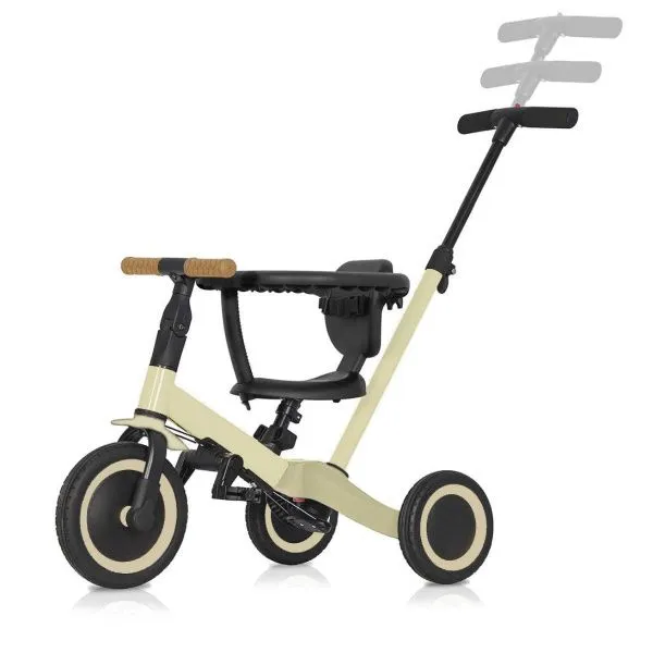 Детский беговел-велосипед 8в1 с крышей и ручкой, бежевый - TR008C-BEIGE